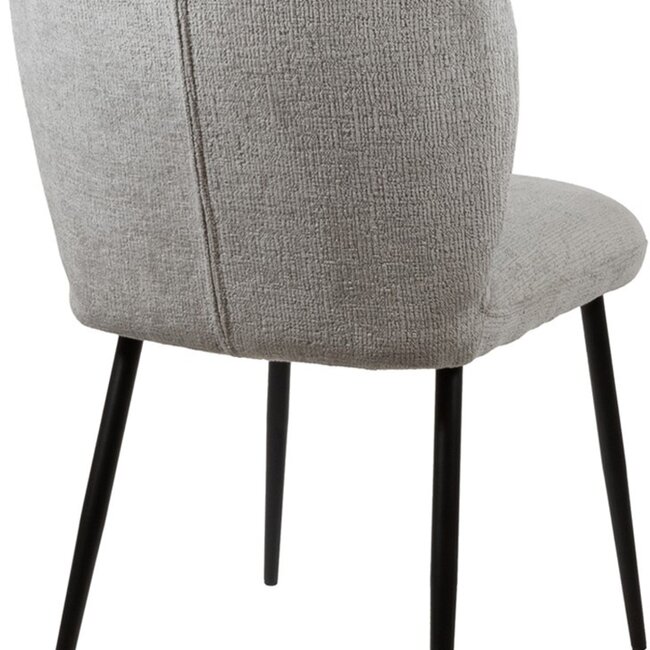 Brooz Bobby eetkamer armstoel Perfect Harmony Light Grey – zwart onderstel (set van 2)