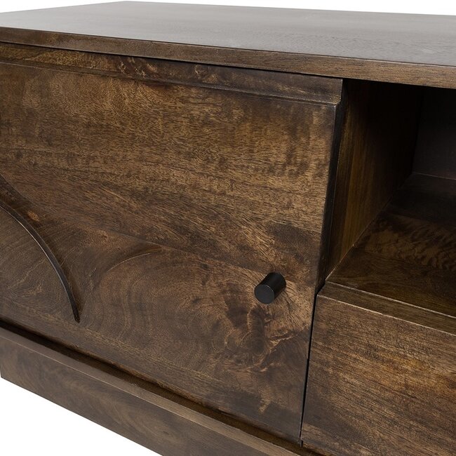 Brooz TV meubel Kaapstad 150 – dark walnut met 2 deuren en lade