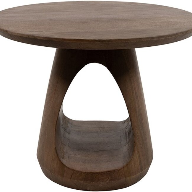 Brooz Bremen Salontafel Ø60 cm – Brown Walnut Massief Hout