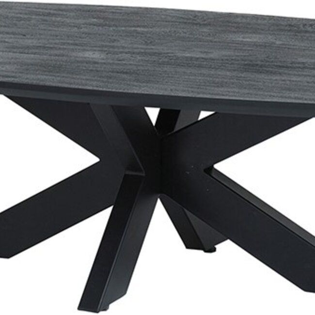 Brooz Akagi Salontafel Deens Ovaal 120 cm Zwart – Design Salontafel met Spinpoot Onderstel