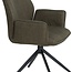 Brooz Draaibare eetkamerstoel Revi met armleuningen – Lotus stof Forest (set van 2)