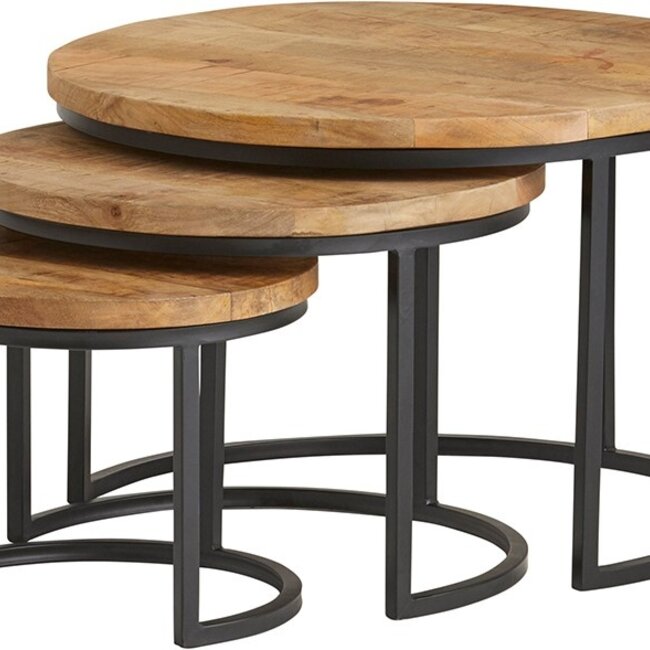 Nijwie Natural Enzo salontafel, set van 3