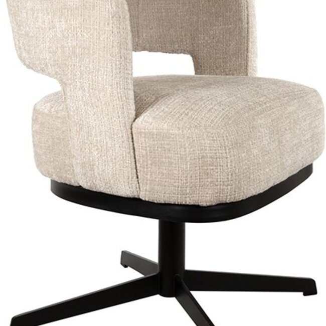 Brooz Draaibare eetkamerstoel Bruce met armleuningen – Cremona stof Natural