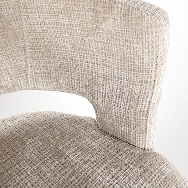 Brooz Draaibare eetkamerstoel Bruce met armleuningen – Cremona stof Natural