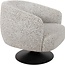 Brooz Moderne draaifauteuil Louis – Puente stof Ecru met zwarte trompetvoet