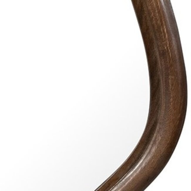 Brooz Wavy Spiegel 160 cm Mango Matt Walnut – Organische Design Spiegel met Walnootkleurige Houten Lijst
