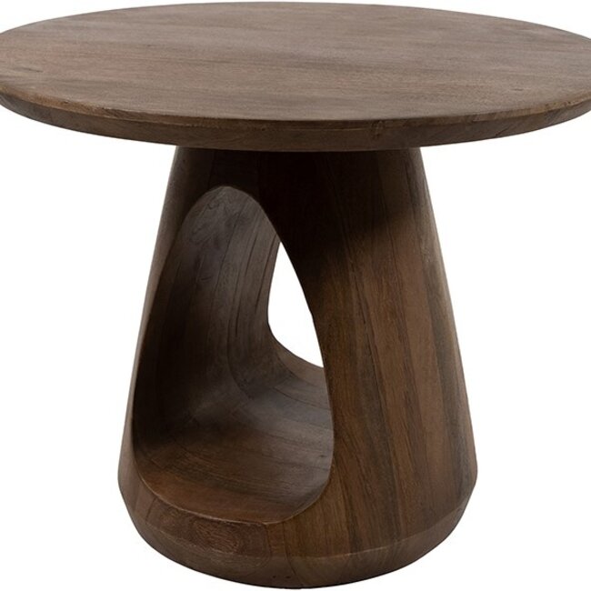Brooz Bremen Salontafel Ø60 cm – Brown Walnut Massief Hout
