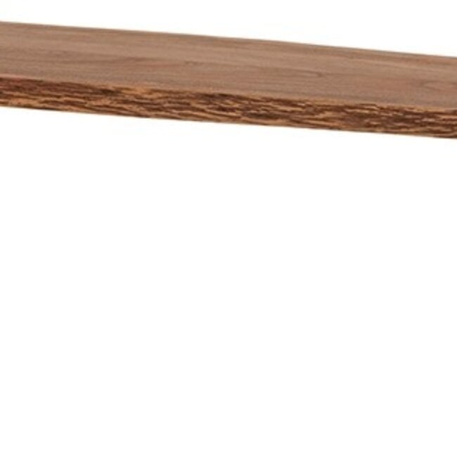 Brooz Freeshape Industriële boomstam eetkamerbank massief acacia – zwart U-onderstel