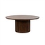 Brooz Salontafel Congo Ø90 Mango Dark Walnut – Ronde Design Salontafel met Lattenvoet