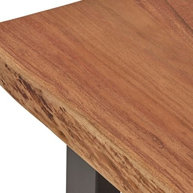 Brooz Salontafel 140 Freeshape Table Collection – Mangohouten Salontafel met Stalen Poten