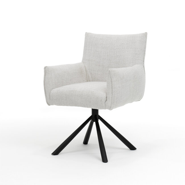RV Design Draaibare eetkamerstoel Focus met armleuningen en auto-return – Oasis shell stof Beige