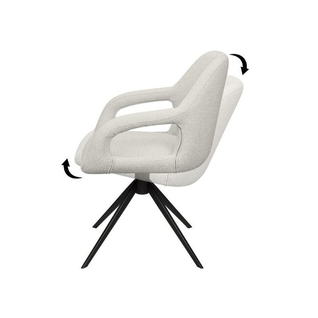 RV Design Draaibare eetkamerstoel Move met relax rug en pocketvering – Sahara stof Linen