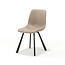 RV Design Eetkamerstoel Bari zonder armleuningen – vintage stof beige met zwart frame