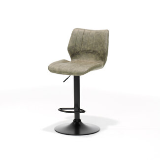 RV Design Verstelbare barkruk Bobby met zwart onderstel – Soft stof  Groen