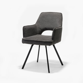 RV Design Eetkamerstoel Jody met armleuningen – Aragon stof antraciet