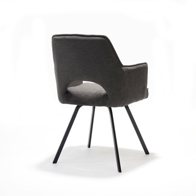 RV Design Eetkamerstoel Jody met armleuningen – Aragon stof antraciet