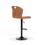 RV Design Moderne barkruk Cordoba in soft Cognac met zwart onderstel – hoogte verstelbaar