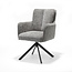 RV Design Draaibare eetkamerstoel Alex met armleuningen en pocketvering – Cremona lichtgrijs