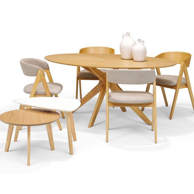 RV Design Julia ovale eettafel 200x110 cm Eiken Naturel