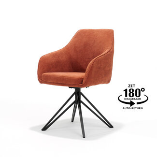 RV Design Draaibare armstoel Blues met auto-return – ribstof Copper