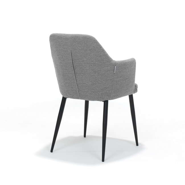 RV Design Eetkamerstoel Calvin met armleuningen – Teddy Alpine stof Steel