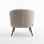 RV Design Moderne fauteuil Laura – Teddy stof naturel met zwart metalen poten