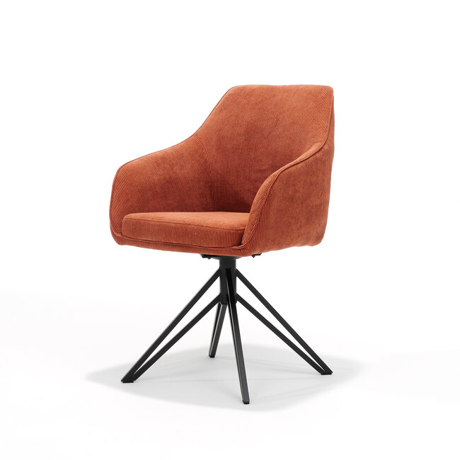 RV Design Draaibare armstoel Blues met auto-return – ribstof Copper