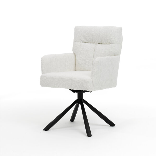 RV Design  Draaibare armstoel Fresco 180° met pocketvering – Teddy Ivory