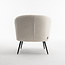 RV Design Moderne fauteuil Laura – Teddy stof Ivory met zwart metalen poten
