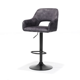 RV Design Verstelbare barkruk Katy met armleuningen – Aurora stof antraciet