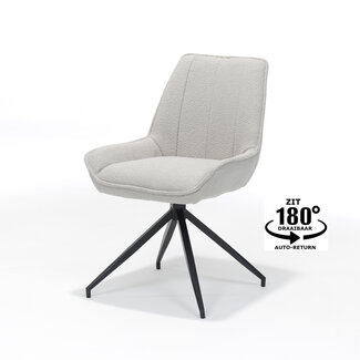 RV Design Draaibare eetkamerstoel Montana met armleuningen – teddy stof Clay