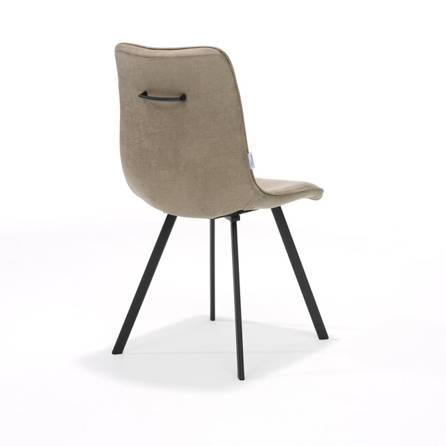 RV Design Eetkamerstoel Cora zonder armleuningen met handgreep – Bull microleder Liver