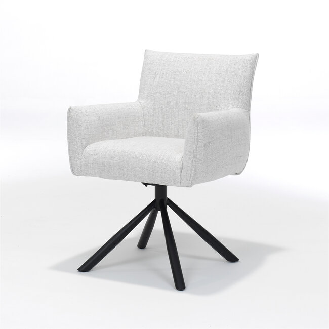 RV Design Draaibare eetkamerstoel Focus met armleuningen en auto-return – Oasis shell stof Naturel