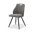 RV Design Eetkamerstoel Adele met handgreep – Retro Bliss stof antraciet met zwart metalen onderstel
