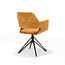 RV Design Draaibare eetkamerstoel Katy met armleuningen en auto-return – Aurora Velours stof Gold