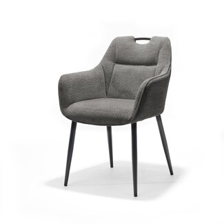 RV Design Eetkamerstoel Adele met armleuningen en handgreep – Retro Bliss stof Antraciet