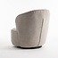 RV Design Luxe draaifauteuil Sammy – Teddy stof Naturel met 360° draaifunctie en pocketvering