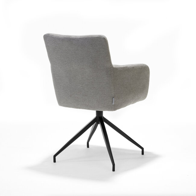 RV Design Draaibare eetkamerstoel Joey met armleuningen en pocketvering – Aragon Grijs