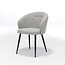 RV Design Eetkamerstoel Kelly – Teddy stof Naturel met zwart metalen onderstel