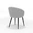 RV Design Eetkamerstoel Kelly – Teddy stof Naturel met zwart metalen onderstel