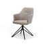 RV Design Draaibare eetkamerstoel Calvin met armleuningen en auto-return – Soft stof Pebble