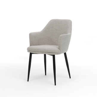 RV Design Eetkamerstoel Calvin met armleuningen – Teddy Alpine stof naturel