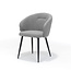 RV Design Eetkamerstoel Kelly – Teddy stof Steel met zwart metalen onderstel