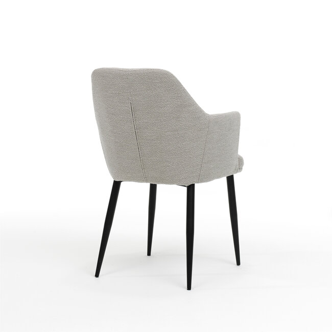 RV Design Eetkamerstoel Calvin met armleuningen – Teddy Alpine stof naturel