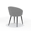 RV Design Eetkamerstoel Kelly – Teddy stof Steel met zwart metalen onderstel