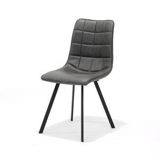 RV Design Eetkamerstoel Cora zonder armleuningen met handgreep – Bull microleder Graphite