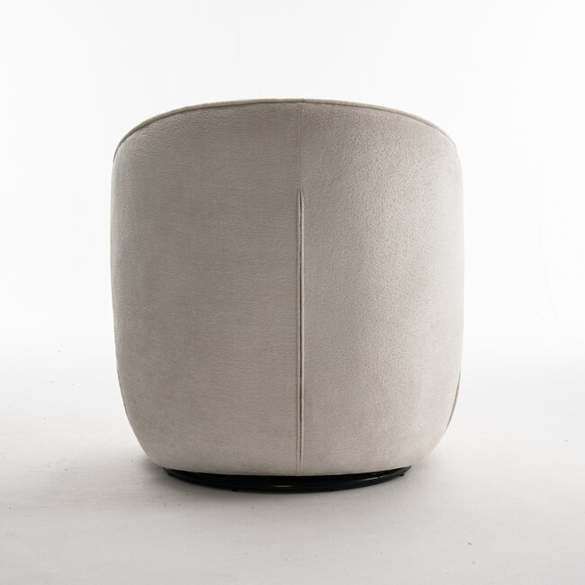 RV Design Luxe draaifauteuil Sammy – Loris stof Cream met 360° draaifunctie en pocketvering