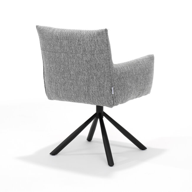 RV Design Draaibare eetkamerstoel Focus met armleuningen en auto-return – Oasis shell stof Grijs