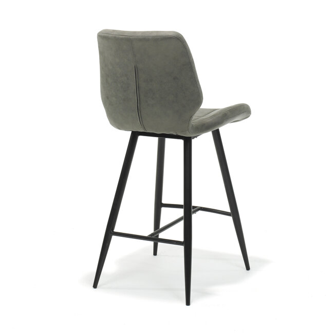 RV Design Industriële barkruk Borgo met zwart onderstel – Soft stof steel