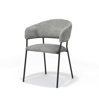 RV Design Eetkamerstoel Liam met armleuningen – Perfect Harmony stof Grijs